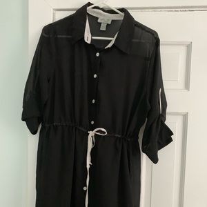 Bali Club Sheer Black and White cover up Size S